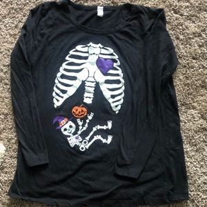 Halloween Maternity Skeleton Shirt